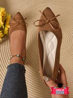 Women's Solid Color Bowknot Design Flat Shoes, Casual Comfortable Lightweight Mesh Breathable Shoes for Daily Wear, Casual Fl...