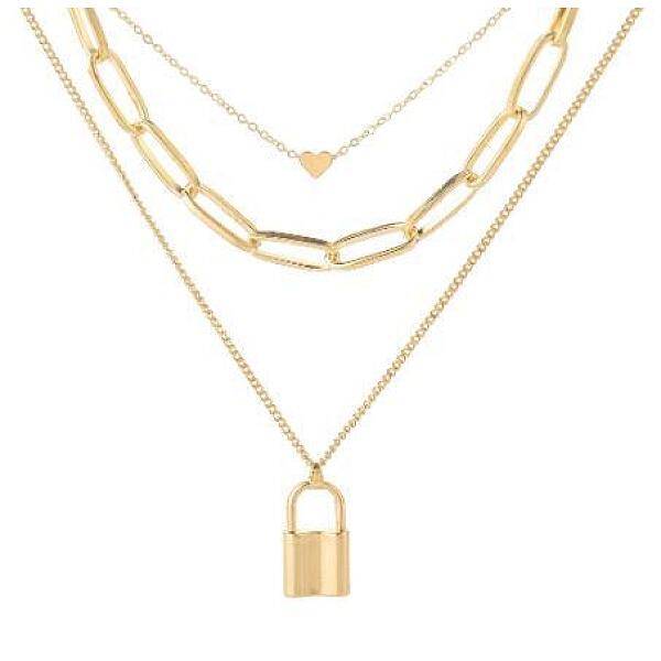 Alloy Pendant Layered Chain Necklaces for Women