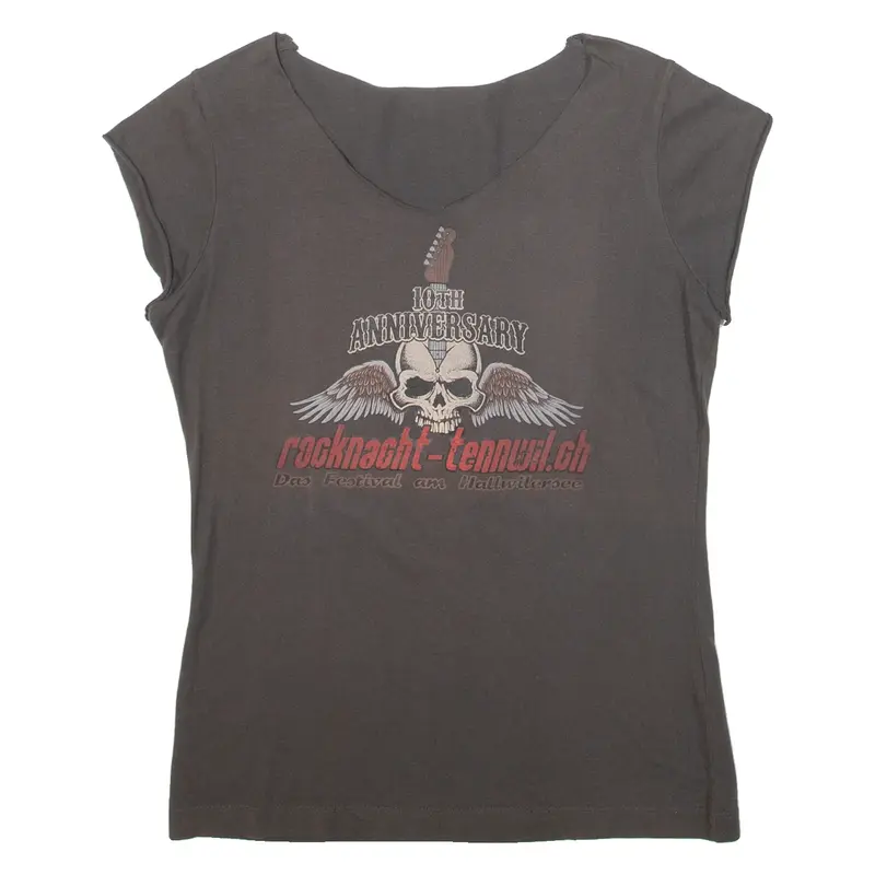 ROCKNACHT 10th Anniversary Womens Band T-Shirt Brown M