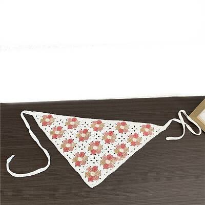 Triangle Lovely Flower Pattern Cloth Hair Kerchief