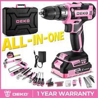 DEKO 186-Piece 20V Cordless Drill & Multi-Functional Tool Kit – All-in-One Electric Drill Driver Set with Battery for DIY, ...