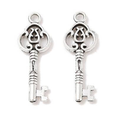 Tibetan Style Alloy Skeleton Key Pendants