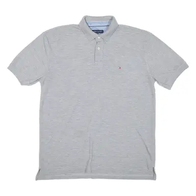 TOMMY HILFIGER Mens Polo Shirt Grey 2XL