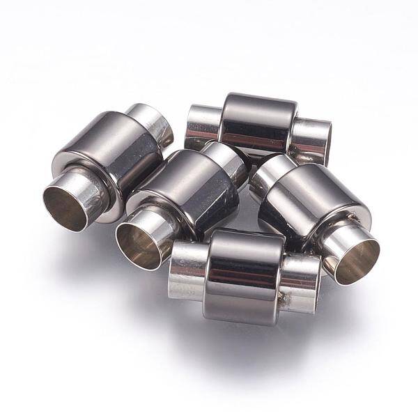 304 Stainless Steel Magnetic Clasps with Glue-in Ends