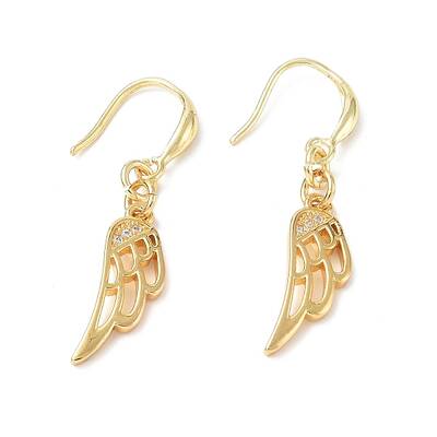 Clear Cubic Zironia Wing Dangle Earrings