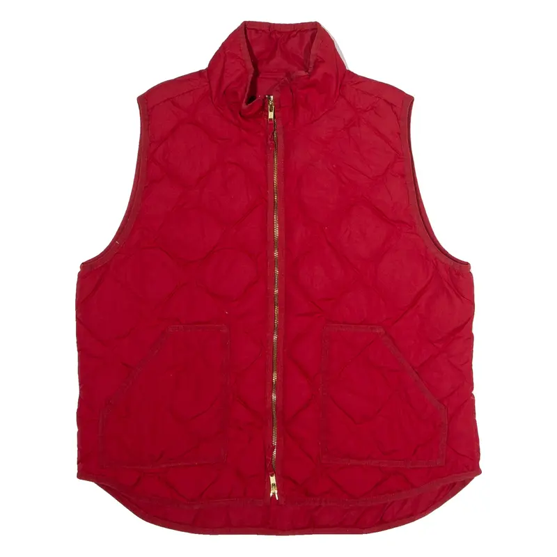 J.CREW Womens Quilted Gilet Red Diamond XL