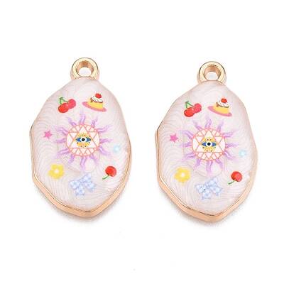 Printed Rack Plating Alloy Enamel Pendants