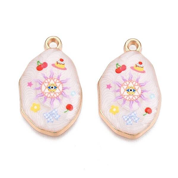 Printed Rack Plating Alloy Enamel Pendants
