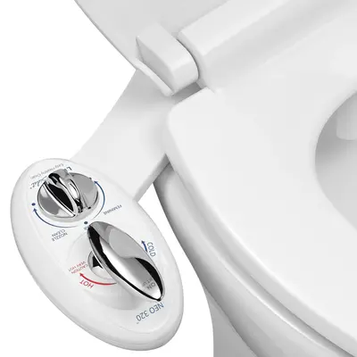 LUXE Bidet NEO 320 - Hot and Cold Water, Self-Cleaning, Non-Electric Bidet Attachment for Toilet Seat, Rear and Feminine Wash...