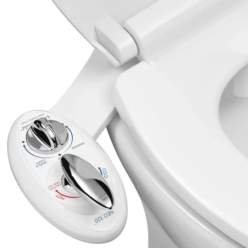 LUXE Bidet NEO 320 - Hot and Cold Water, Self-Cleaning, Non-Electric Bidet Attachment for Toilet Seat, Rear and Feminine Wash...