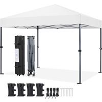 【Waterproof & UV-Resistant】 Yaheetech 10x10FT Pop-up Canopy Tent Instant Portable Canopy Tent Outdoor Gazebo with One-Pus...