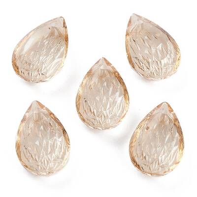 Embossed Glass Rhinestone Pendants