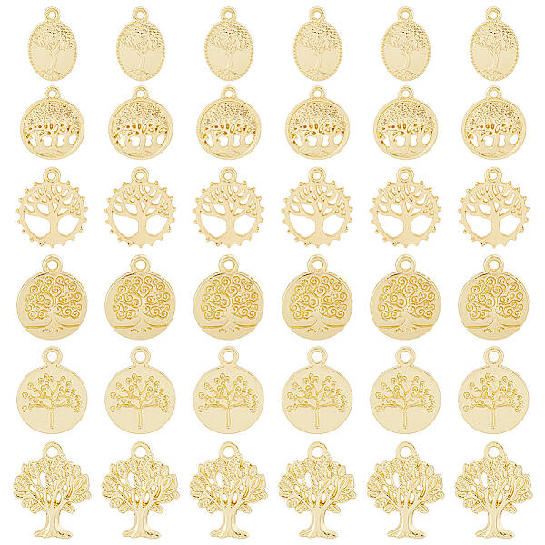 48Pcs 6 Style Alloy Pendants