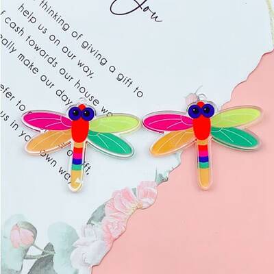 Rainbow Color Printed Acrylic Pendants