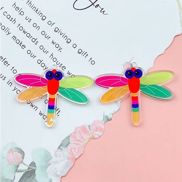 Rainbow Color Printed Acrylic Pendants