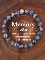 Blue Lace Agate Beaded Bracelet, Natural Stone Beaded Bracelet for Concentration, Calming Anxiety, Determination Enhancer, St...