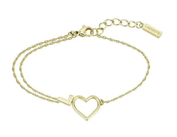 Lacoste Bracciale Da Donna Placcato Oro Con Cuore Volte 2040016