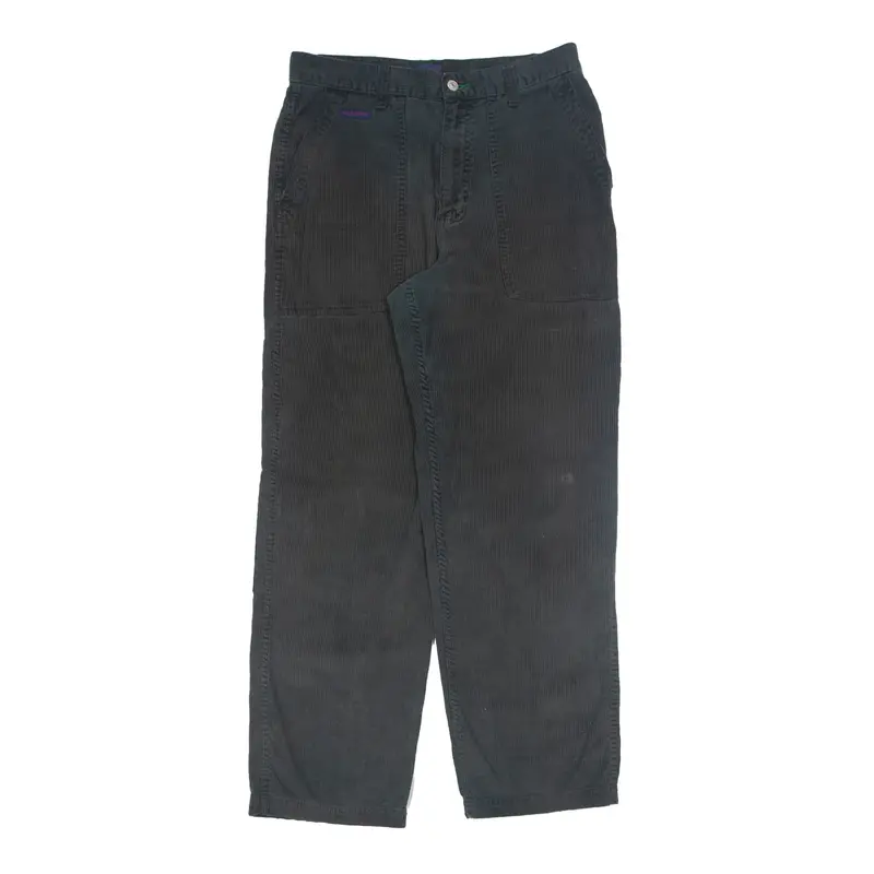 TOMMY HILFIGER Cargo Corduroy Trousers Black Regular Straight Mens W32 L32