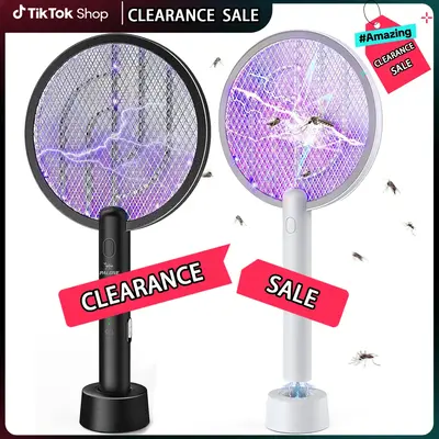 PALONE Electric Fly Swatter,4000V Bug Zapper Racket 2 in 1 Fly Swatter with 1200mAh Battery Rechargeable for Indoor Home Offi...