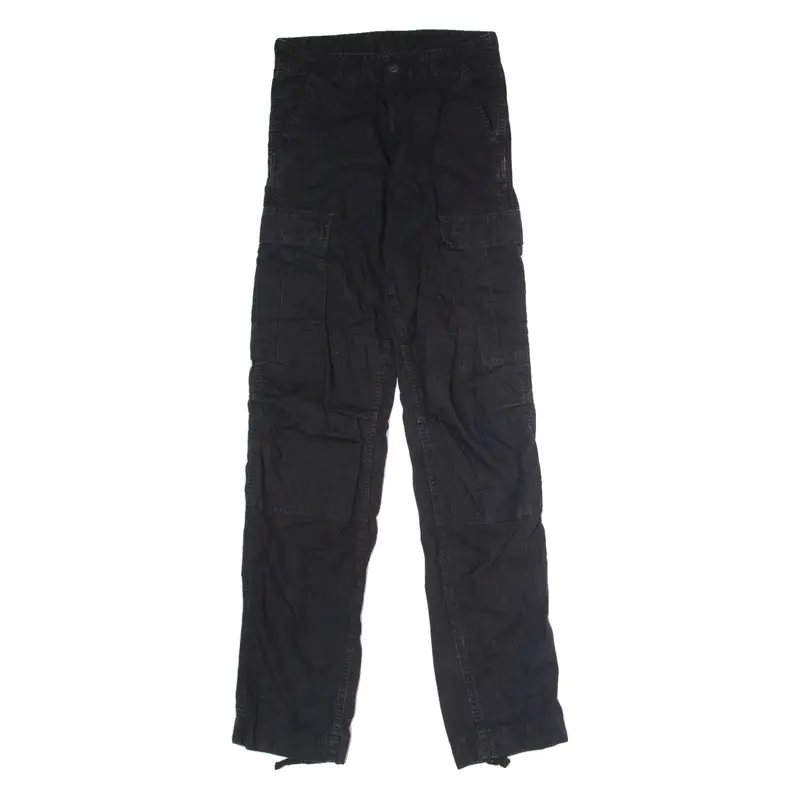CARHARTT WIP Cargo Mens Canvas Trousers Black Regular Straight W26 L34