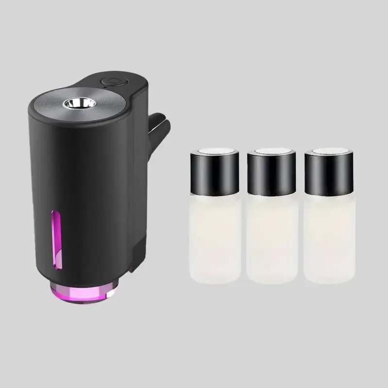 Car Air Freshener, 1 Count Car Aroma Diffuser with 3 10ML Car Perfume, Portable Waterless Car Humidifier, Car Perfume Clip, ...