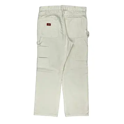 Dickies Carpenter Trousers - 36W 32L White Cotton | Size: 36″ waist