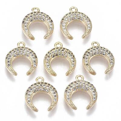 Brass Micro Pave Cubic Zirconia Charms
