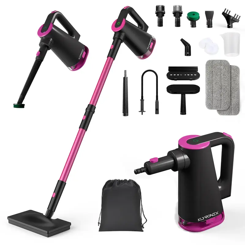KLYRONIX Steam mop 20-in-1 Steam Cleaner  Handheld & Upright High-Pressure, Multi-Purpose for Floors/Cars/Windows, Complete A...