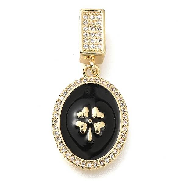 Brass Micro Pave Cubic Zirconia Pendants