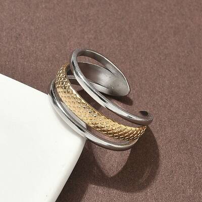 304 Stainless Steel Double Color Cuff Rings