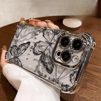 Suitable For IPhone 16 Case Butterfly New IPhone 16 plusTransparent Four Corner Airbag Anti Drop 15 Electroplating All Inclus...