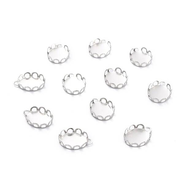 Non-Tarnish 304 Stainless Steel Charms Cabochon Settings