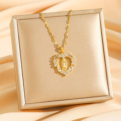 Brass Crystal Rhinestone Hollow Pendant Necklaces