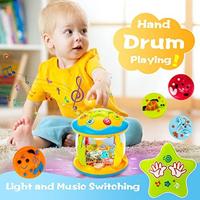 Baby Musical Light Up Toys 6-36 Months, Tummy Time Ocean Projector Rotating, Infant 0-12 Months Learning Crawling,Floor drum ...