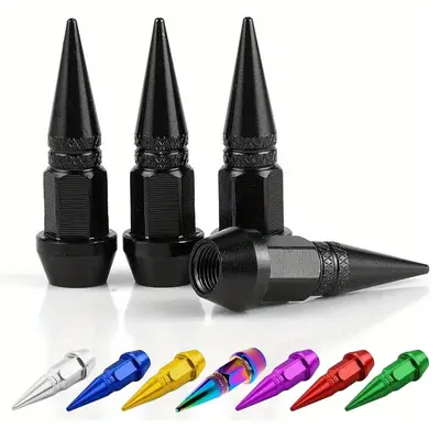 Dustproof Tire Wheel Stem Cap, Spiked Aluminum Stem Valve Cap, Tyre Repair & Fitting Tool for Cars, SUVs, Trucks, Bicycles an...