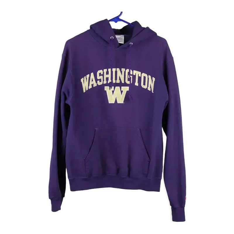 Washington Champion Hoodie - Small Purple Cotton Blend