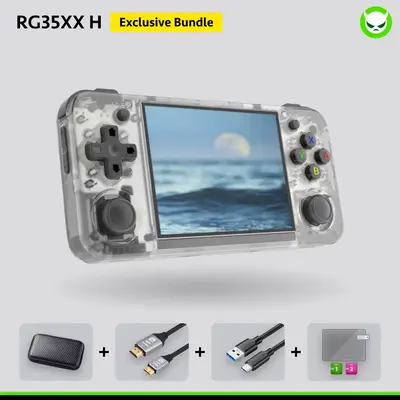 Anbernic RG35XX H Handheld Game ConsolećBuy 1 Get 1 HDMI 4K Cable+1 Fancy Case+1 Screen Protector+1 Type-C Cableć3.5-inch...