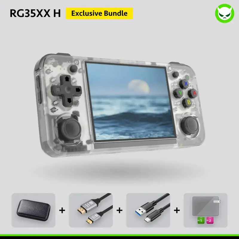 Anbernic RG35XX H Handheld Game Console【Buy 1 Get 1 HDMI 4K Cable+1 Fancy Case+1 Screen Protector+1 Type-C Cable】3.5-inch...