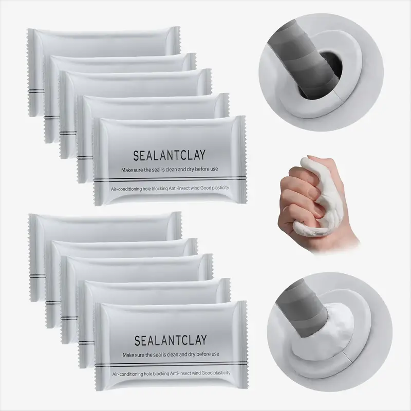 10 Pcs Quick Mending Mud,Waterproof Sealant Mastic (Weather-Resistant & Anti-Corrosion) ,Repairs Wall Holes, Drain Connection...