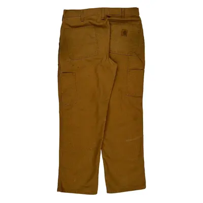 Carhartt Trousers - 33W 29L Brown Cotton Blend | Size: 33″ waist