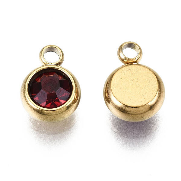 PVD Vacuum Plating 201 Stainless Steel Rhinestone Charms