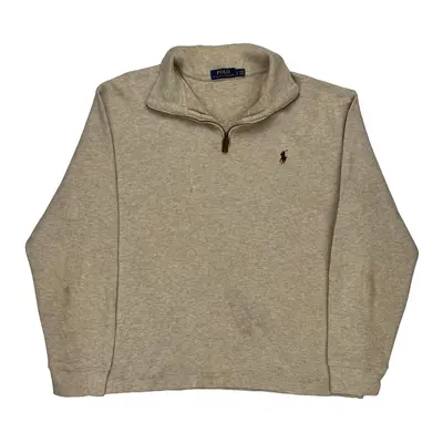 Ralph Lauren 1/4 Zip - Large Beige Cotton
