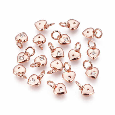 Brass Micro Pave Cubic Zirconia Charms