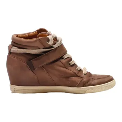 PAUL GREEN Sneaker Wedge Heels Brown Leather Womens UK 6.5