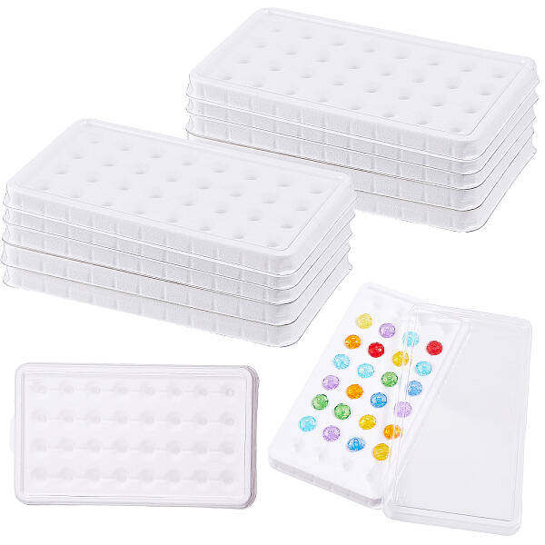 32-Hole Rectangle Plastic Loose Gems Storage Boxes