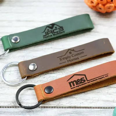 15 pcs+ Bulk Customizable Slim Leather Keychains, Gift For Realtors , Real Leather, Same Day Shipping, Free Shipping US
