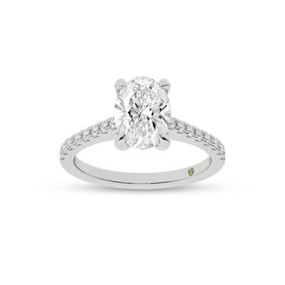 Destiny Half Coverage Oval Lab Diamond Engagement Ring | White Gold 1 1/4 - 4 3/8 CT. TW.