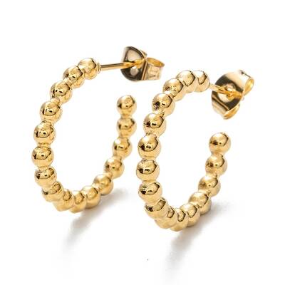 304 Stainless Steel Half Hoop Earrings
