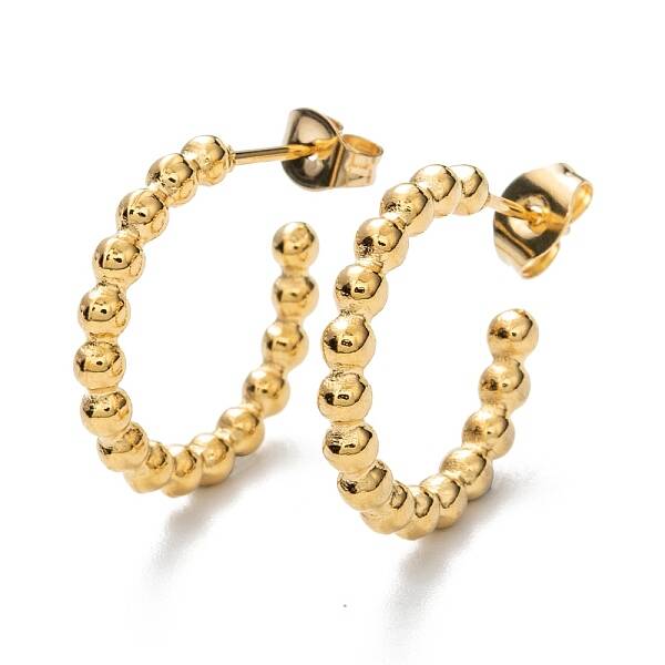 304 Stainless Steel Half Hoop Earrings