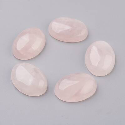 Natural Rose Quartz Flat Back Cabochons